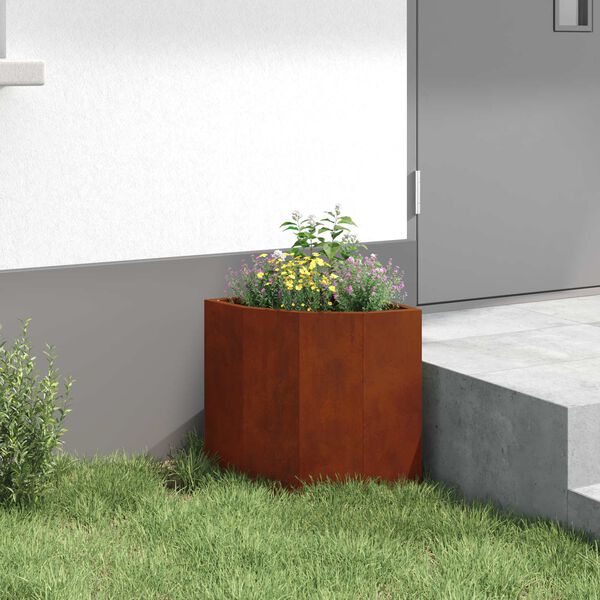 vidaXL Corner Planter Rusty 30 x 30 x 35 cm Weathering steel