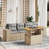 vidaXL 5 Piece Garden Sofa Set with Cushions Beige Poly Rattan