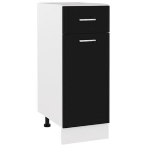 vidaXL Drawer Bottom Cabinet | Black | Engineered wood | Medium