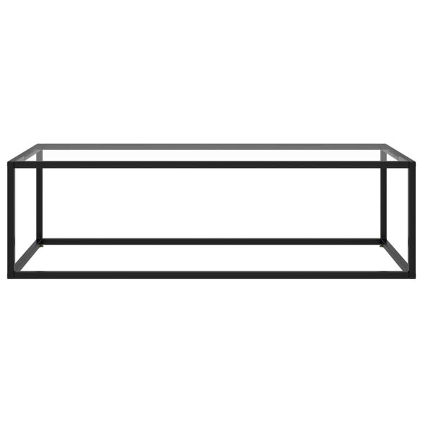 vidaXL Coffee Table Black with Tempered Glass 120x60x35 cm