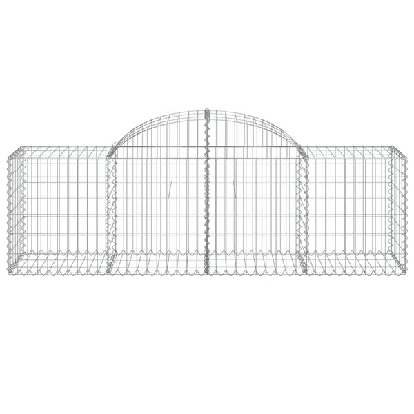 vidaXL Arched Gabion Baskets 20 pcs 200x50x60/80 cm Galvanised Iron