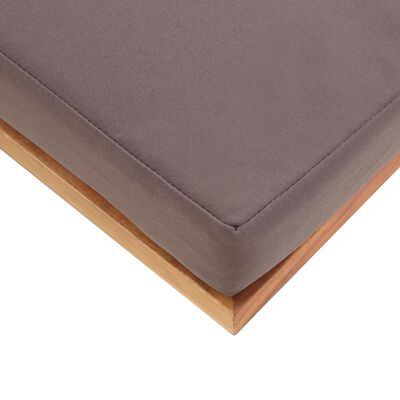 vidaXL Footrest with Cushion 66x66x36 cm Solid Acacia Wood Dark Grey