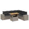 vidaXL 7 Piece Garden Sofa Set with Cushions Grey Poly Rattan