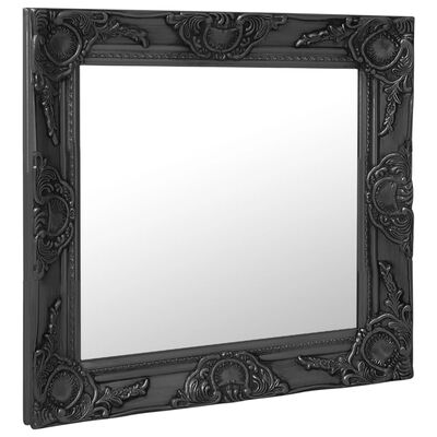 vidaXL Wall Mirror Baroque Style 60x60 cm Black