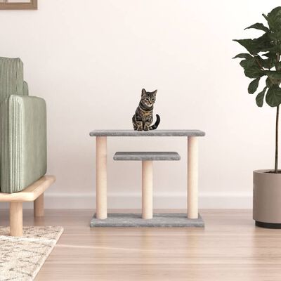 vidaXL Cat Scratching Posts with Platforms Light Grey 62.5 cm