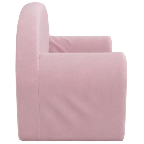 vidaXL Kids' Sofa 2-Seater Pink Soft Plush