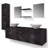 vidaXL Bathroom Cabinet | Black | Engineered wood and ceramic | Large