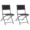 vidaXL Folding Chairs 2 pcs Steel and Textilene