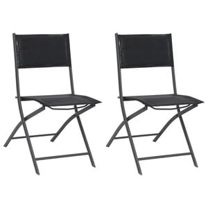 vidaXL Folding Chairs 2 pcs Steel and Textilene