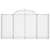 vidaXL Arched Gabion Baskets 13 pcs 200x30x100/120 cm Galvanised Iron