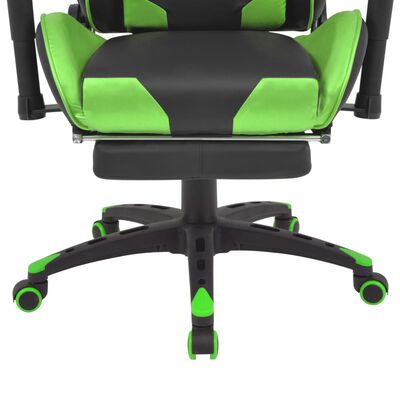 vidaXL Reclining Office Racing Chair with Footrest Green