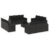 vidaXL 13 Piece Garden Sofa Set with Cushions Black Poly Rattan