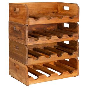 vidaXL Wine Racks 4 pcs for 16 Bottles Solid Mahogany Wood