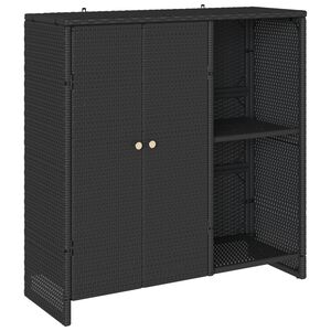 vidaXL Storage Cabinet with Shelf Black 100 x 36 x 102 cm Rattan