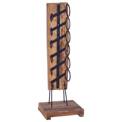 vidaXL Wine Rack for 6 Bottles 35x35x100 cm Solid Teak Wood