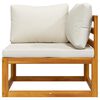 vidaXL Sectional Corner Sofa & Cream White Cushion Solid Acacia Wood