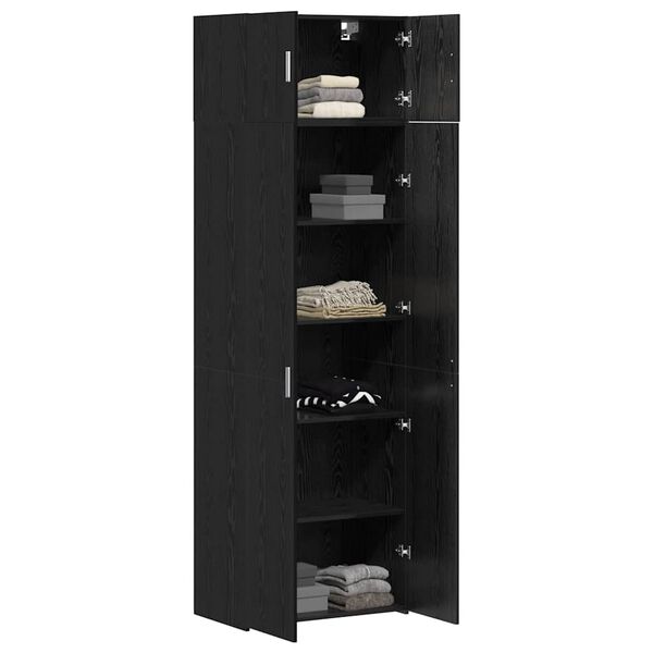 vidaXL Storage Cabinet 3 pcs Black Oak