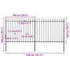 vidaXL Garden Fence with Spear Top Steel 359x150 cm Black