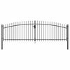 vidaXL Double Door Fence Gate with Spear Top 400x174.5 cm