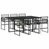 vidaXL 7 Piece Garden Dining Set with Cushions Black Poly Rattan