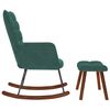 vidaXL Rocking Chair with Stool Dark Green Velvet