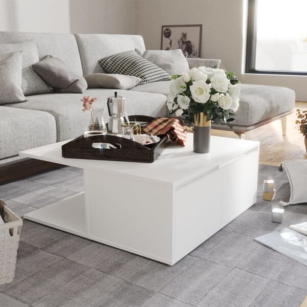 vidaXL Coffee Table White 80x80x31 cm Engineered Wood