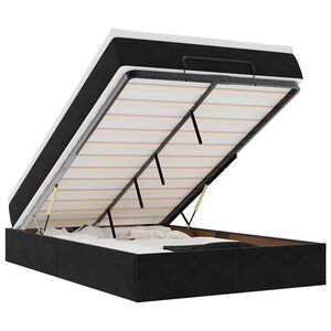 vidaXL Ottoman Bed with Mattress Black King Single Velvet