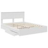 vidaXL Bed Frame with Drawer Manual White 150 x 200 cm Engineered Wood