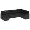 vidaXL Garden Sofa Set with Cushion 8 pcs Black Poly rattan