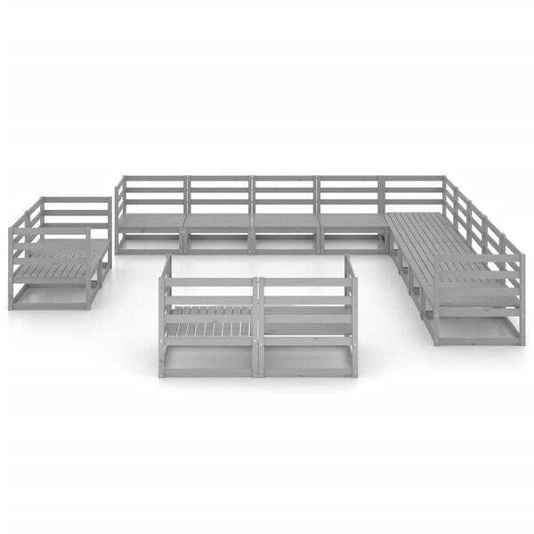 vidaXL 13 Piece Garden Lounge Set Solid Pinewood