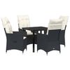 vidaXL Garden Dining Set 5 pcs Black Poly Rattan