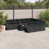 vidaXL 11 Piece Garden Sofa Set with Cushions Black Poly Rattan