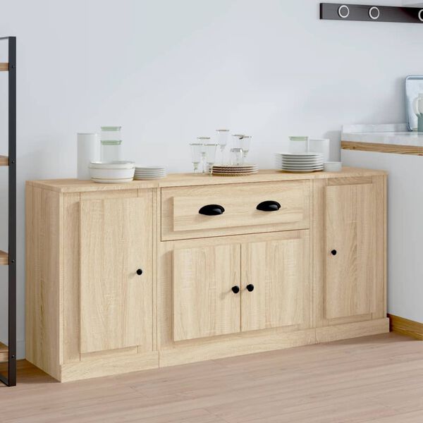 vidaXL Sideboards 3 pcs Sonoma Oak Engineered Wood