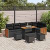 vidaXL Garden Sofa Set with Cushion 12 pcs Black Poly Rattan