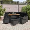 vidaXL Garden Sofa Set with Cushion with Storage 9 pcs Black