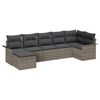 vidaXL Garden Sofa Set 7 pcs Grey Poly Rattan