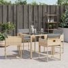 vidaXL Garden Chairs with Cushions 4 pcs Mix Beige Poly Rattan