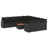 vidaXL Patio Sofa Set 12-Seaters Black