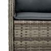 vidaXL Reclining Garden Bench with Cushions Grey Poly Rattan