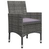 vidaXL 9 Piece Garden Dining Set Poly Rattan and Glass Grey
