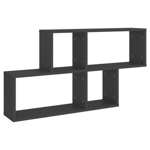vidaXL Wall Shelf | Grey | Engineered wood | 100 x 18 x 53 cm | Wall mounting