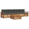 vidaXL Outdoor Sofa Set with Cushion 5 pcs Natural and Anthracite