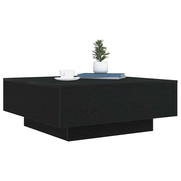 vidaXL Coffee Table Black Oak 80 x 80 x 31 cm Engineered Wood