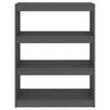 vidaXL Book Cabinet/Room Divider Grey 80x30x103.5 cm Solid Wood Pine