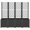 vidaXL Garden Planter with Trellis Black 160x40x140 cm PP