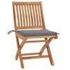vidaXL Folding Garden Chairs with Cushions 6 pcs Solid Teak Wood