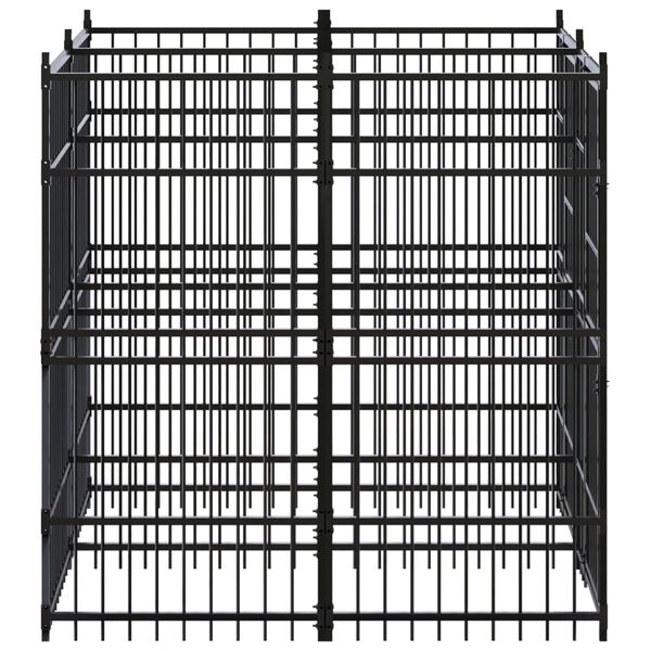 vidaXL Outdoor Dog Kennel Steel 3.69 m&sup2;