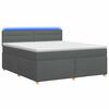 vidaXL Box Spring Bed with Mattress and LED Dark Grey 153 x 203 cm