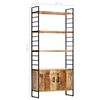 vidaXL 4-Tier Bookcase 80x30x180 cm Rough Mango Wood