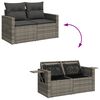 vidaXL 4 Piece Garden Sofa Set with Cushions Grey Poly Rattan